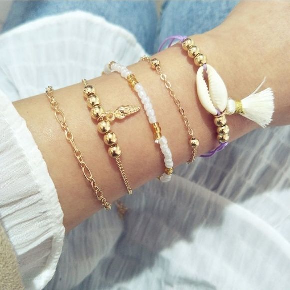 Naila Boho Shell Beaded Bracelet - Picture 1 of 1